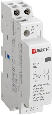 Контактор модульный EKF PROxima КМ 1п 2НО 25А 230В АС фото Контактор модульный EKF PROxima КМ 1п 2НО 25А 230В АС картинка